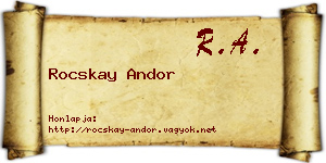 Rocskay Andor névjegykártya