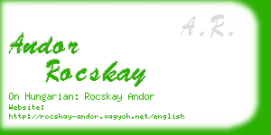 andor rocskay business card
